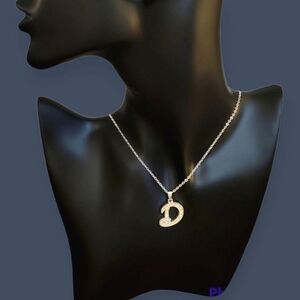 3/$30 Silvertone Initial D Monogram Silver Plated Chain Necklace